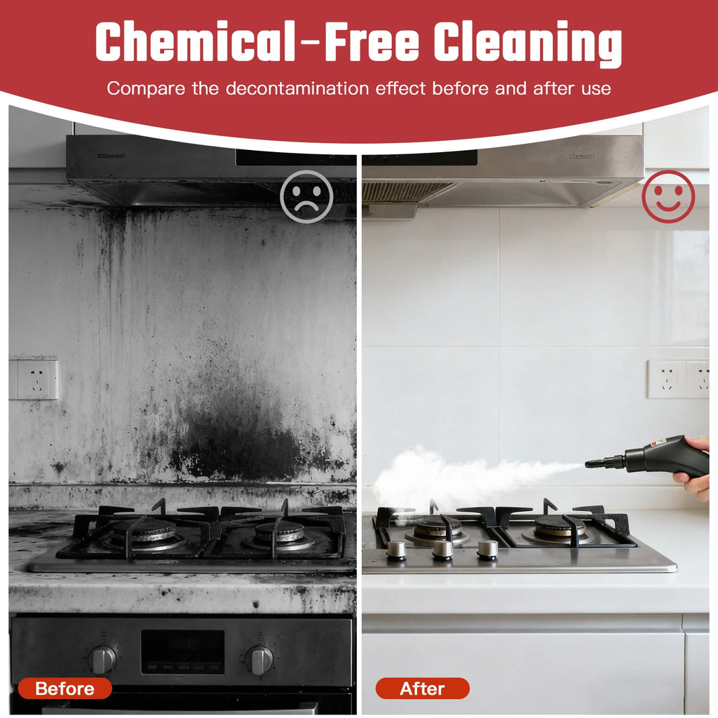 2500W Portable Handheld Steam Cleaner High-Temperature 1200ML Adjustable 105°C 6 Levels 20 Accessories With Brush Heads