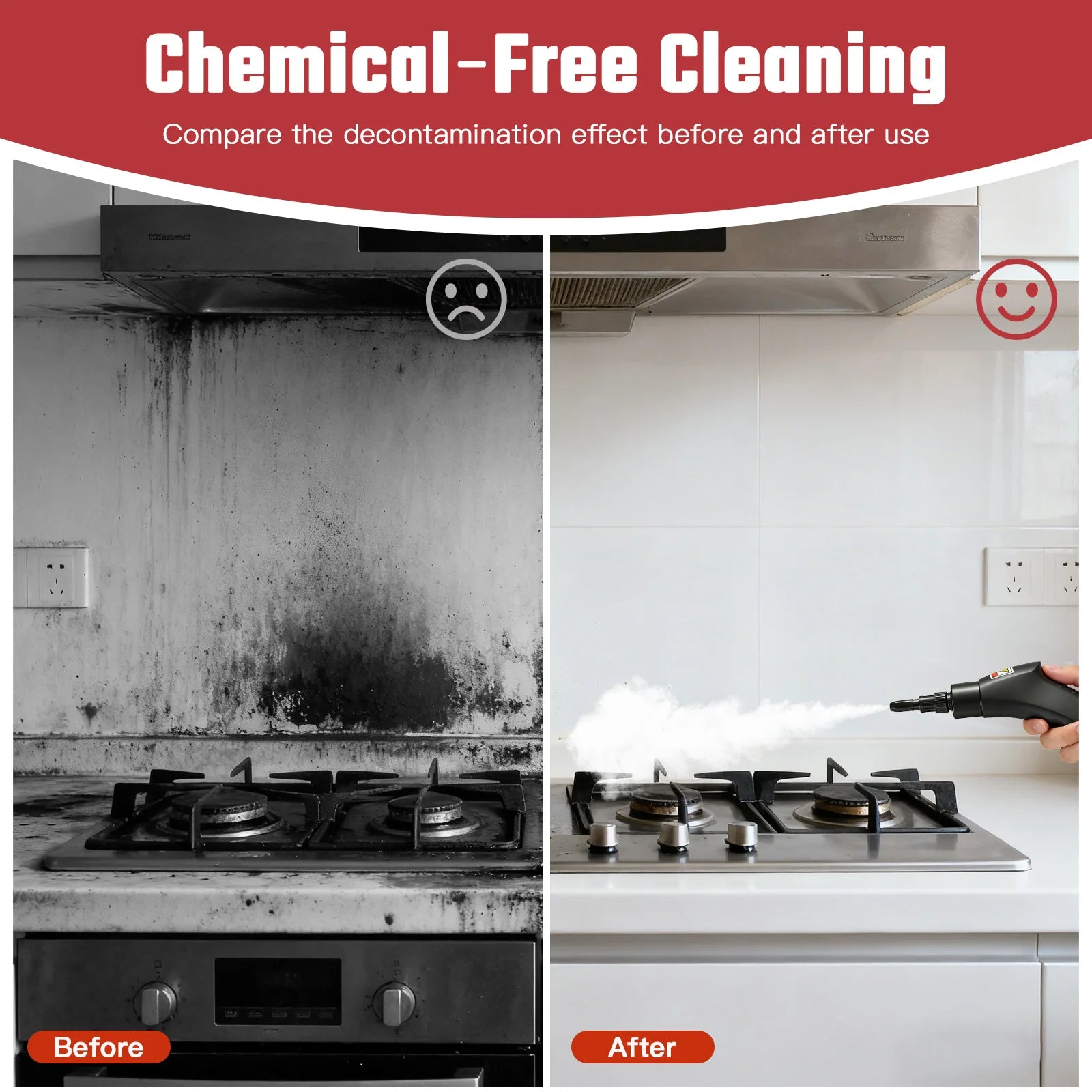 2500W Portable Handheld Steam Cleaner High-Temperature 1200ML Adjustable 105°C 6 Levels 20 Accessories With Brush Heads