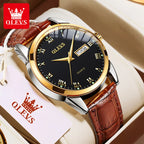 OLEVS 5568 Original Classic Man Watch Calendar Waterproof Steel Strap Luminous  Business Dress Men's Quartz Wristwatches
