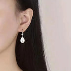 Freshwater Pearl Drop Earrings for Female, Simple Water Drop Shape, Exquisite High-end Simulation, Temperament, New