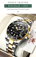 OLEVS 5885 Men's Watches Business Stainless Steel Strap Green Quartz Watch Waterproof Calendar Luminous High Quality Wristwatch