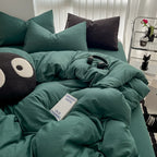 Cozy Bedding Set 3Pcs,1 Duvet Cover with Zipper Closure,2 Pillowcases,Solid Color,Super Soft, Machine Washable, Colorfast