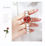 OLEVS Quartz Watch Women Japan Movement Waterproof Stainless Steel Ceramics Women Wristwatch Luxury Ladies watch Set Hot