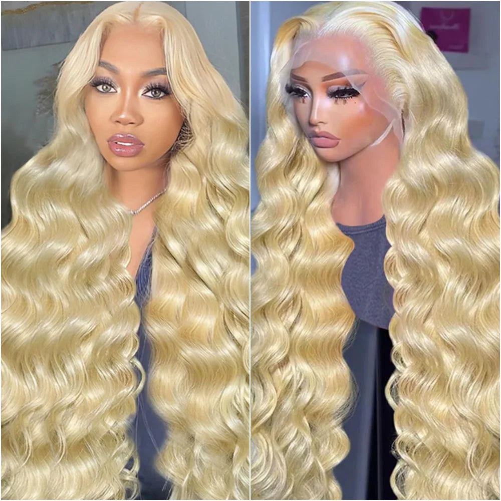 Honey Blonde 613 HD Lace Frontal Wig 13x6 Human Hair Body Wave Wigs for Women 36 Inch 200 Density Brazilian 13x4 Lace Front Wigs