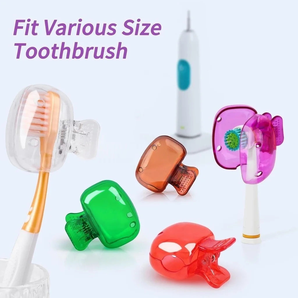 2/4Pcs Travel Toothbrush Toothbrush Protector Cap Brush Pod Case Portable Plastic Clip for Home Travel, Camping, School, Busines