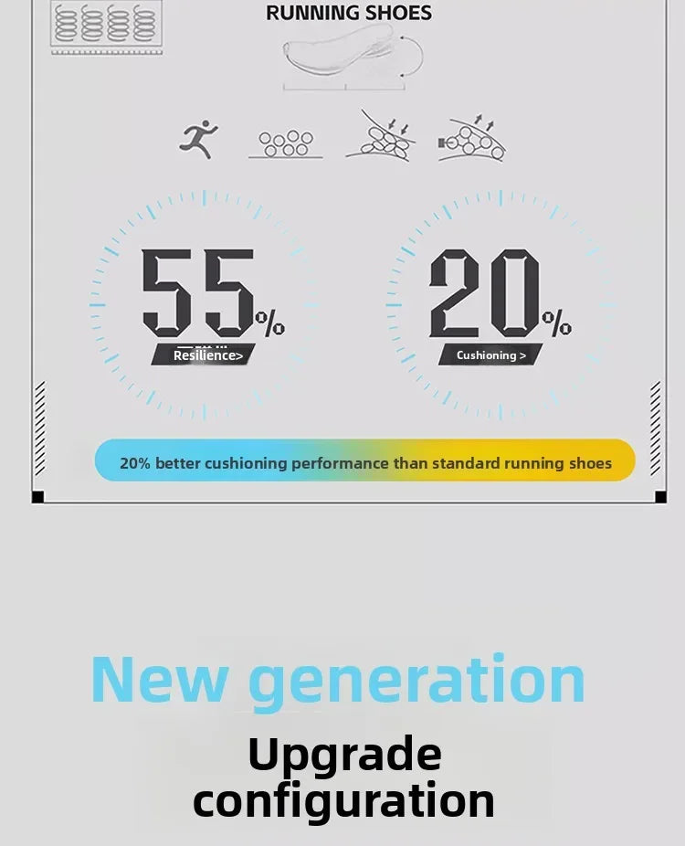 Men's Running Shoes Breathable Mesh Shock Absorption Hollow Out Sole Lightweight Sports Sneakers Non-slip Walking Shoes