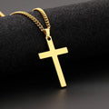 Hip-Hop Men's Trendy Stainless Steel Chain Cross Pendant Necklace - Punk Rock Style Fashion Accessory