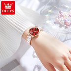 OLEVS 3605 Women's Watches Top Brand Fashion Mechanical Wristwatch Zircon Scale Watch for Ladies Waterproof Chronograph Date
