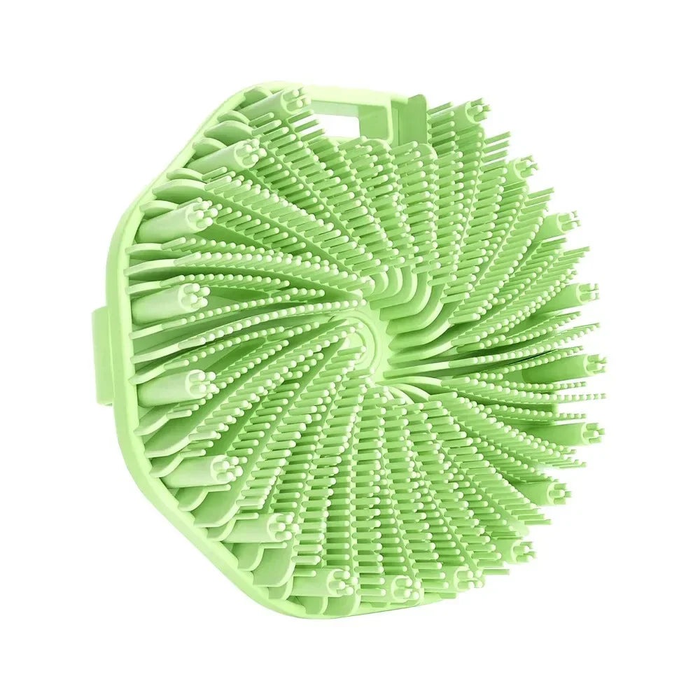 1PCS Bath Soft Silicone Back Brush Bath Shower Sponge Scrubbing Brush with Handle Exfoliating Scrub Skin Massager  Brushes