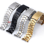 Curved End Watchband Men Women Metal Bracelets 20mm 22mm Stainless Steel Sport Strap Universal Replacement Wristband Accessories