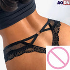 Transparent Lace Lady thong sexy Hollow Out Women's Lingerie Polka Dot Mesh T pants Seamless low-waisted Female G-string Tanga