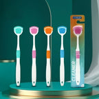 2PCS Tongue Brush and Tongue Scraper Combination - Respiratory Control Oral Cleaning Tool, Keeping Breath Fresh, Random Color