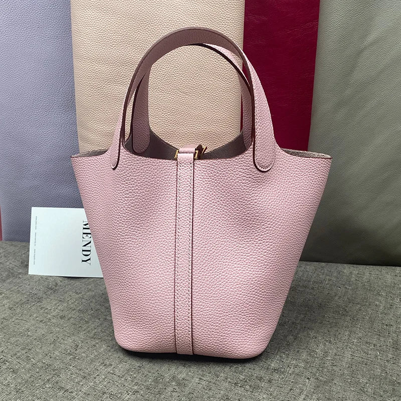 Brand Bucket Bag 18 22CM Women's Bags Trend 2026 Handbag Genuine Leather Luxury Designer Hand Bag Ladies New In Tote Bag