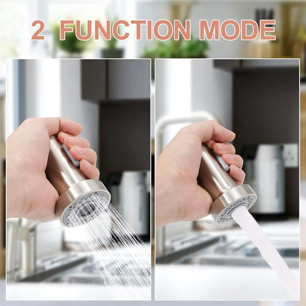 Pull Down Faucet Replacement Head 2 Function Mode Kitchen Faucet Pull Out Sprayer Head G1/2 for Kitchen Tap Sprayer Replacement