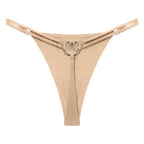 Women’S Low Rise Thong Sexy Panties Double Love Buckle Strap G-String Sports Thongs Breathable Underpants for Fine Womens Белье