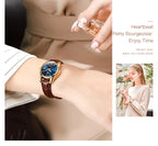 OLEVS 6898 Womens Watch Original Fashion Brand Quartz Wristwatch Waterproof Luminous Leather Strap  Dual Calendar Ldies Watch