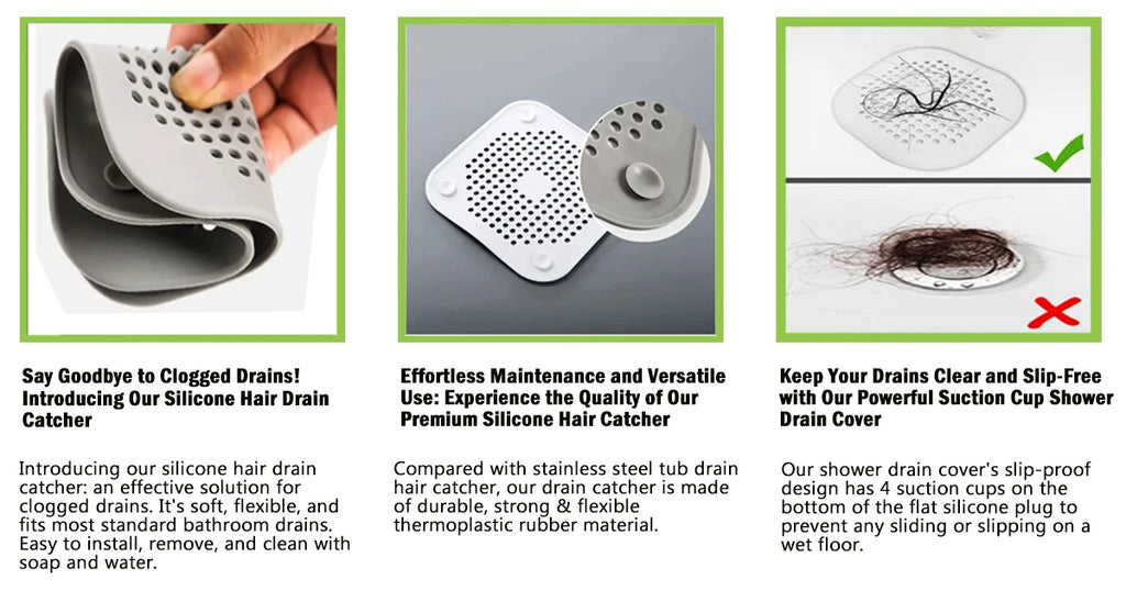 Drain Hair Catcher Filter Sink Anti-blocking Strainer Bathtub Shower Floor Silicone Stopper Cover Kitchen Bathroom Accessories
