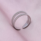 Simple Geometry Fashion Stainless Steel Open Rings For Women Men Accessories Silver Color Heart Sun Round Blank Base DIY Anillos