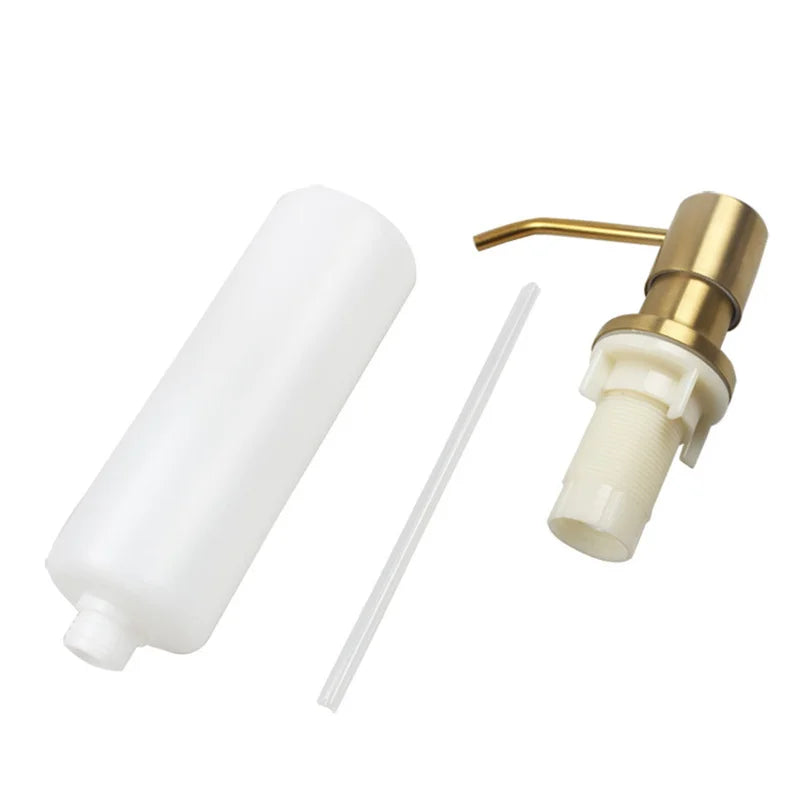 Stainless Steel Sink Soap Dispenser Liquid Soap Bottle Manually Pressing Soap Lotion Dispenser Kitchen Accessories 350ml