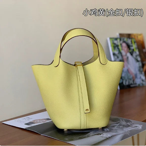 Brand Bucket Bag 18 22CM Women's Bags Trend 2026 Handbag Genuine Leather Luxury Designer Hand Bag Ladies New In Tote Bag