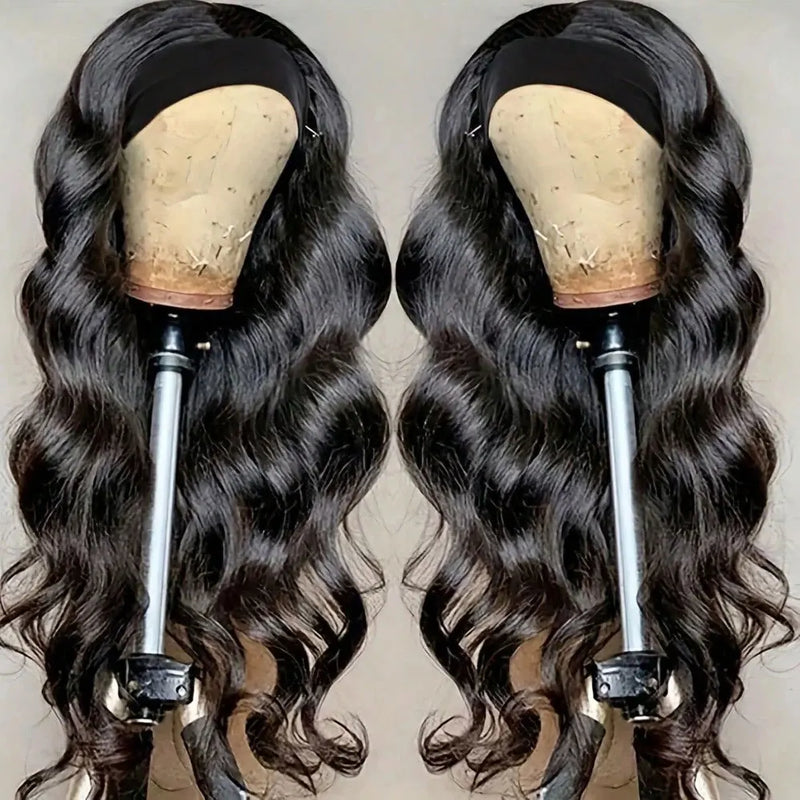 Body Wave Headband Wig Human Hair Wigs Put On And Go 200% Density Brazilian Hair Headband Wig Non Lace Front Human Hair Wigs