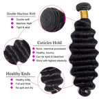 Loose Deep Wave Human Hair Bundles Unprocessed Brazilian Virgin Remy Curly Hair Extension Natural Black Color for Women