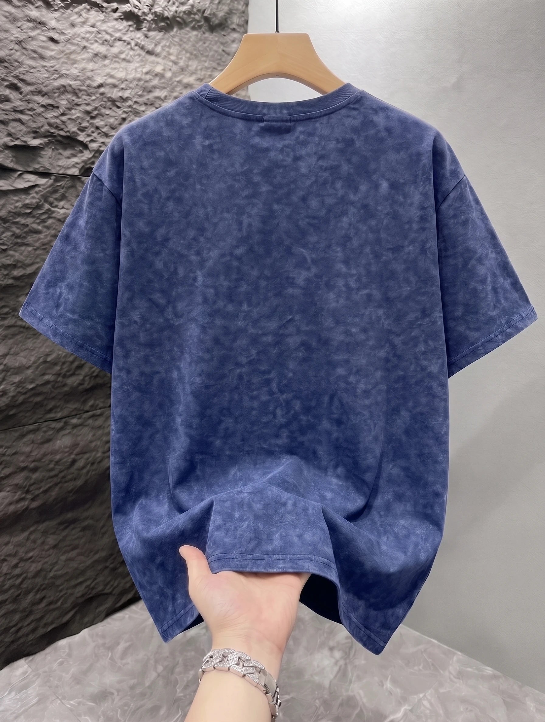 Men Vintage Acid Washed T-shirt Solid Color Mineral Wash Blank Graphic Tee Oversized Loose Short Sleeve Unisex Hip Hop Streetwear Tops