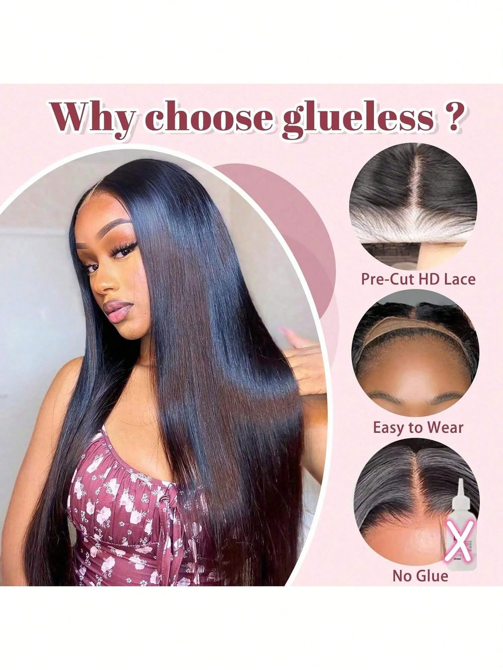 Virgin Straight Human Hair Lace Front Wigs 38 40 Inch 13x4 HD Transparent Lace 250 Density Pre Plucked Natural Color Straight Wigs For Black Women