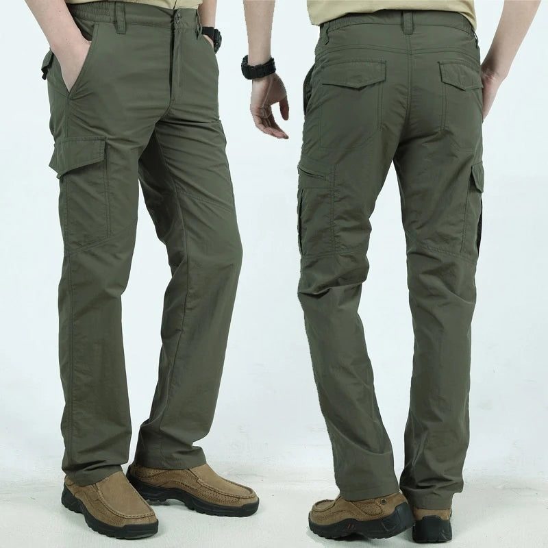 Asian Size Men City Pants Cargo Trousers Multi-pocket Waterproof Wear-resistant Casual Training Overalls Clothing
