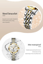 OLEVS 3620 Women Watch Luxury Brand Diamond Quartz Watch Fashion Automatic Calendar Waterproof Women Watch Bracelet Set Reloj