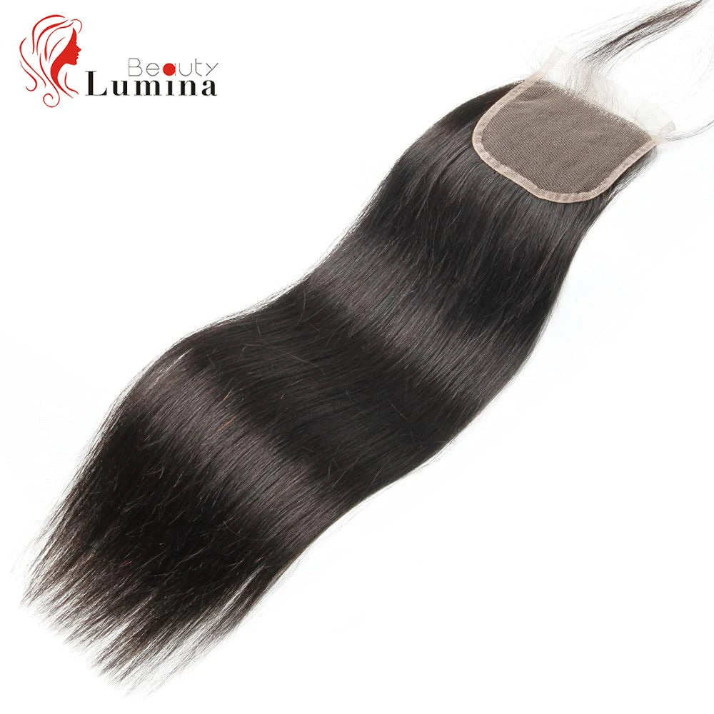 13x4 Lace Frontal Brazilian Straight Human Hair 5x5 Lace Closures Only Pre Plucked Natural Color Remy Hair 8-22 Inch