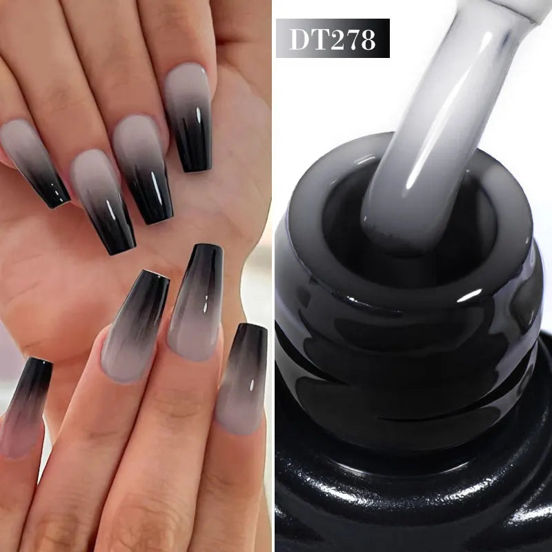 MEET ACROSS 75 Colors Thermal Nail Gel Polish 3 Colors Changing Nail Art Supplies for Manicure DIY Design Long Lasting UV/LED