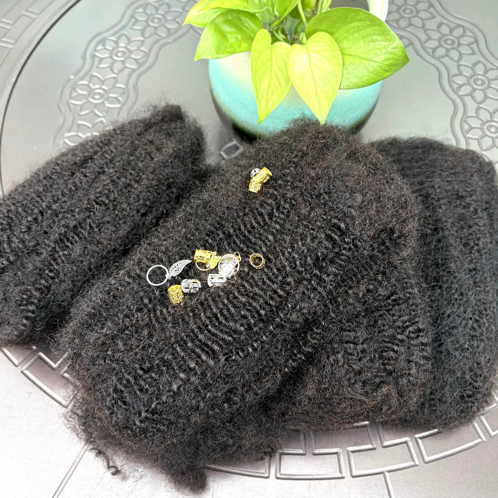 10-16Inch Natural 4C Afro Kinky Curly Bulk Human Hair Extensions No Weft Brazilian Remy Bulk for Locs Braiding Hair