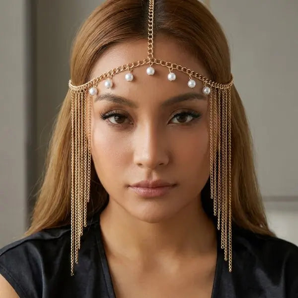 Princess Style Luxurious Multi-Layered Diamond Forehead Chain for Women Shiny Hair Accessory Headwear for Wedding Birthday Party
