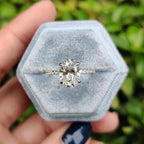 1/2/3/4CT Oval Cut Full Moissanite Engagement Rings for Women Solitaire Hidden Halo Diamond S925 Silver Wedding Band With GRA