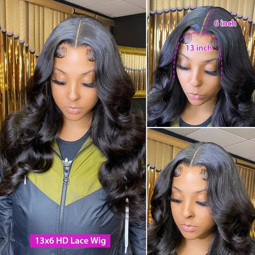 13x6 HD Lace Frontal Human Hair Wigs Body Wave Pre Plucked 13x4 Lace Front Wig Transparent Lace Front Human Hair Wig For Women