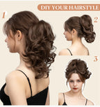 Synthetic Diy Claw Clip In Ponytail Hair Extensions Hairpiece Hair Bun Fake Black Blonde Natural Hair False Pigtail for Women