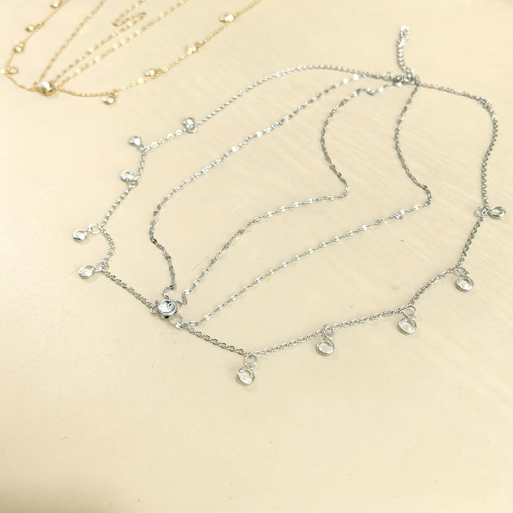 Princess Style Luxurious Multi-Layered Diamond Forehead Chain for Women Shiny Hair Accessory Headwear for Wedding Birthday Party