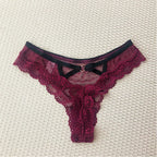 Varsbaby Sexy See Through Lace Thong Underwear for Women Erotic Hollow Out Brief Ultrathin Mesh G-String Panties Lingerie