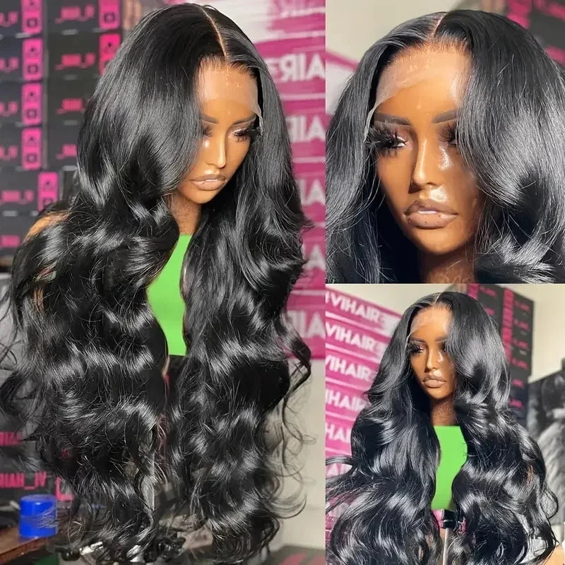 Black Body Wave Brazilian Human Hair Wigs Pre Plucked Hairline Hd Transparent Lace Front Wig 13x4 13X6 HD Lace Frontal Wig