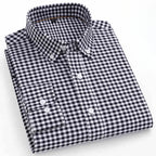 High Quality 100% Cotton Fashion Korena Popular Plaid Shirts for Men Slim Fit Formal Casual Shirt Trends Elegant Office Clothes