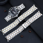 20mm22mm Arc Stainless Steel Watch Band 12/14/16mm 18mm 21mm 24mm Curved Universal Women Men Strap Silver Black Butterfly Buckle