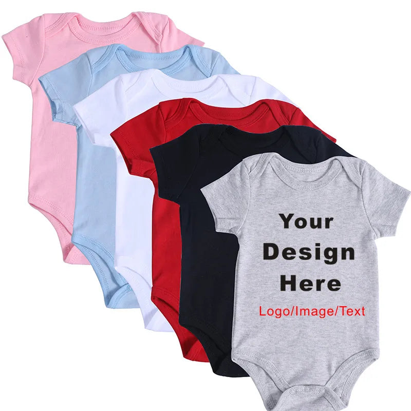 DIY YOUR Deisng Newborn Customization Bodysuit Long Sleeve & Short Sleeve Jumpsuit Simple CUSTOM TEXT Baby Romper