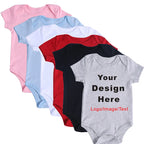 DIY YOUR Deisng Newborn Customization Bodysuit Long Sleeve & Short Sleeve Jumpsuit Simple CUSTOM TEXT Baby Romper