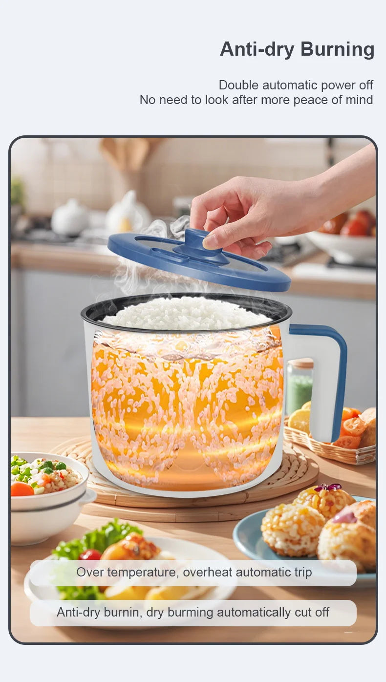 Electric Rice Cooker Single Double Layer Intelligent Automatic Home Mini  Kitchen Cooker 220V/EU Plug MultiCooker Steamed Rice P