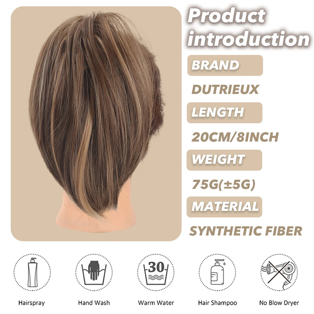 Women's Elegant Claw Messy Bun HairPiece Scrunchies Synthetic Straight Chignon Ponytail Clip-in Hair Extensions