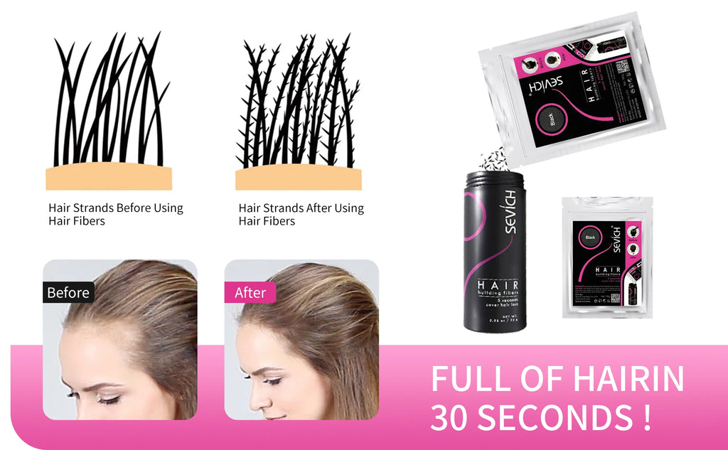 Sevich Hair Building Fibers For Men & Women Dark Brown 25g Fill In Fine Or Thinning Hair Instantly Thicker Fuller Looking Hair