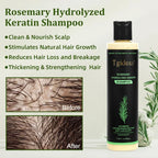 220ml Tgideas Organic Rosemary Hair Growth Shampoo Hydrolyzed Keratin Nourish Scalp Reduce Loss Unisex Shampoo Dry Fragile Hair