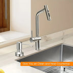 Sink Soap Dispenser for Kitchen Sink, Countertop Built in Sink Soap Dispenser with 40 Inch Extension Tube Kit