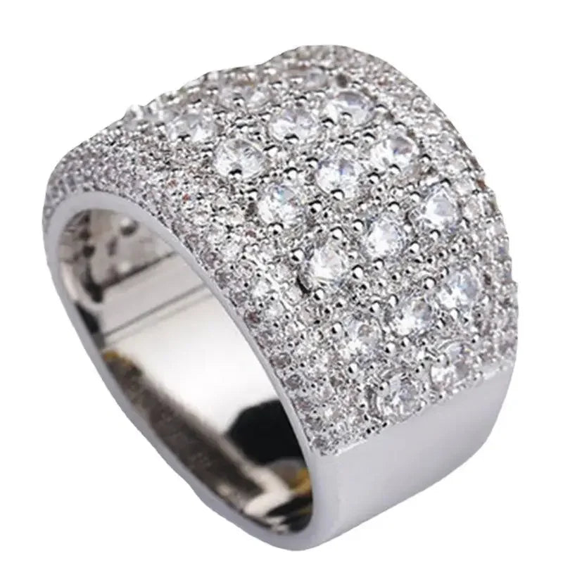 Classic Women's Ring Fashion Casual Simple Jewelry All Sparkly Cubic Zircon Party Luxury Wedding